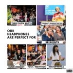 SILENT CONFERENCE HIRE (6) Our headphones are perfect for - Trade show booth, Product demonstration, Breakouts, Entertainment, Yoga/meditation, Microphones.